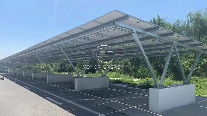 Carbon Steel Waterproof W Type Solar Carport Mounting